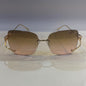 CUG Frameless Golden Stick Brown Pink Shade Sunglass G611 58 15-140