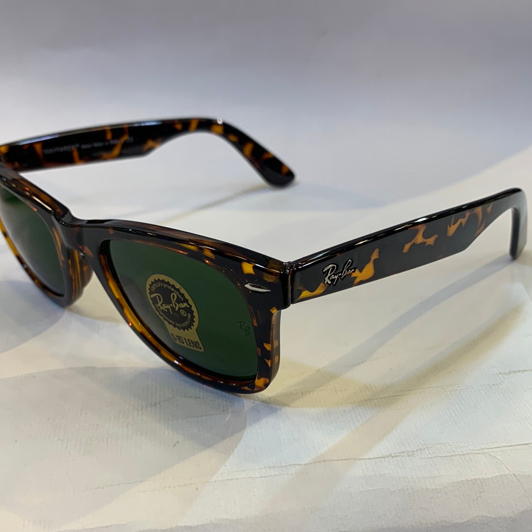 YAR RB Glossy Leopard Frame Green Shade Sunglasses RB2140 901 50 22 150 3N