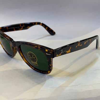 YAR RB Glossy Leopard Frame Green Shade Sunglasses RB2140 901 50 22 150 3N