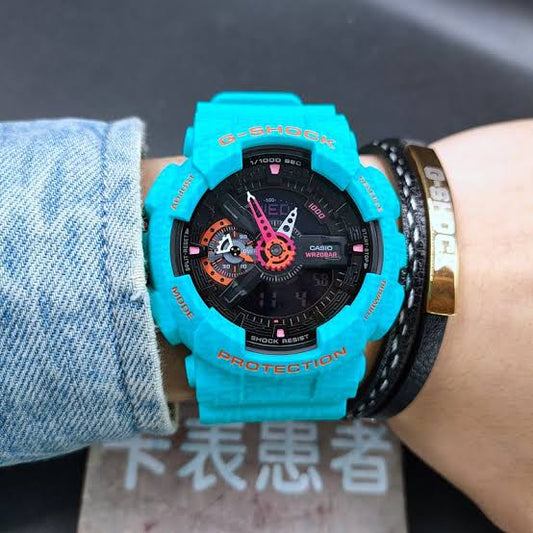 Gsh Hsg Blue Colour  Black Dial Water Resistant Sports Watch 500120