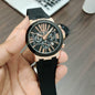 Black Strap UN Watch Chrono Silicone Copper Black Men Watch 401907
