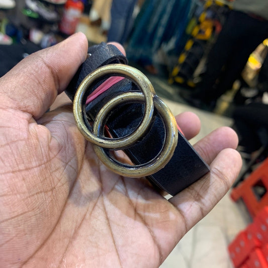 Black Belt With Gold Buckle Ladies belt 12148