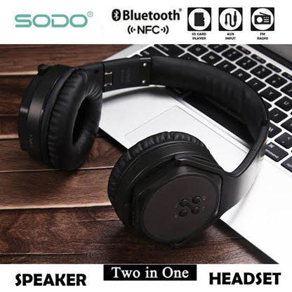 Sodo MH3 Headphone BT Headset (Black) + Speaker
