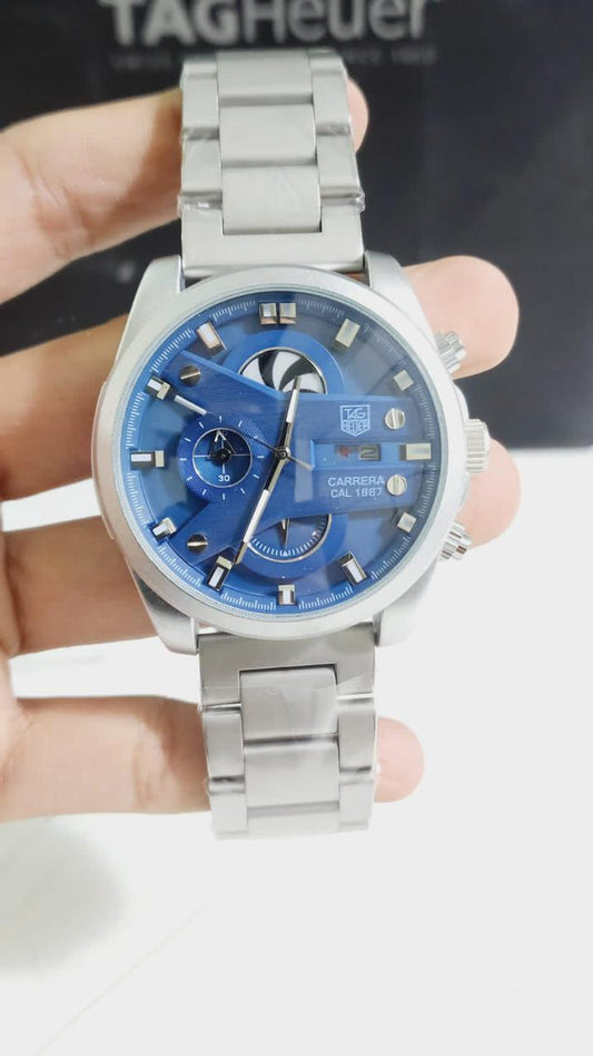 Gat Silver Chain Blue Dial Men Watch