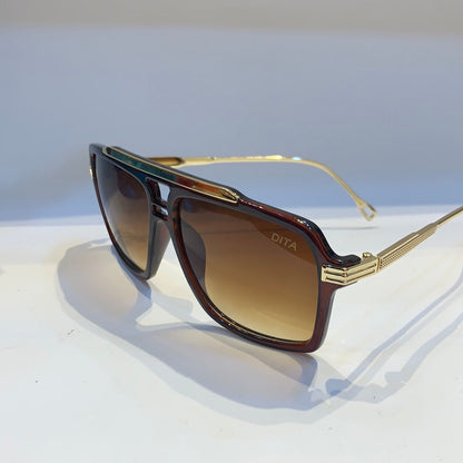 TID Brown Golden Frame Yellow Shade Unisex Sunglass