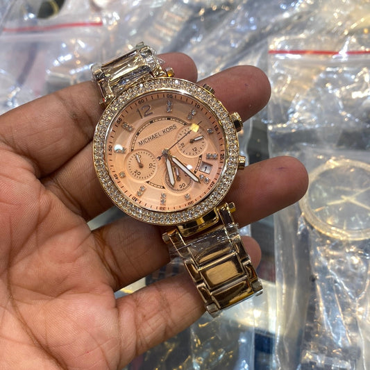 Cim Copper Chain Peach Dial Ladies Watch 400419