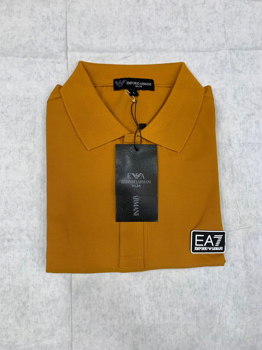 MRA ARM Mustard Colour With Front Print Lycra Fabric Collar Tshirt 50203