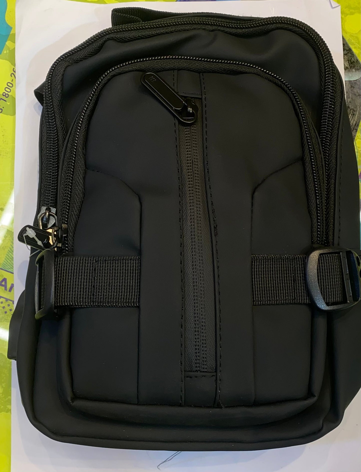 Black Colour With USB Port Crossbody Shoulder Bag For Men 37031