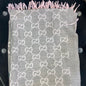 Cug Grey Peach Colour Green Red strip Print Heavy Quality Cashmere Muffler  9375