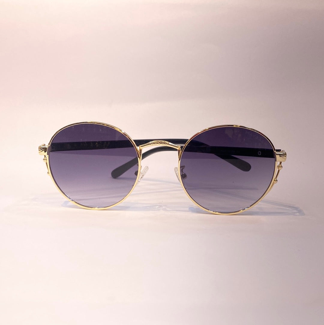 Yam Golden Frame Black Shade Sunglass 2A50858 16-142