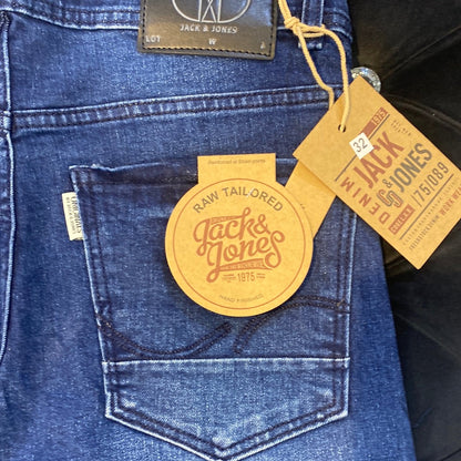 Jack JJ Navy Blue Faded Slim Fit Branded Designer Men’s Jean’s JJ 1975