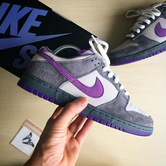 Kin Grey White Color with Purple Tick Pigeon Dunk Sneakers Shoes 304292051