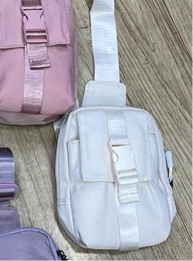 Cream Colour Fancy Crossbody Bag Shoulder Bag Multiple Pocket Chest Bag 055603