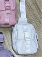Cream Colour Fancy Crossbody Bag Shoulder Bag Multiple Pocket Chest Bag 055603
