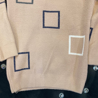 Pink ZR Soft Square Design Sweater for Men Unisex 9110
