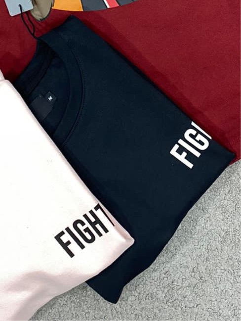 HOPE Black Colour With Fighter Back Print Drop Shoulder T Shirt 108614