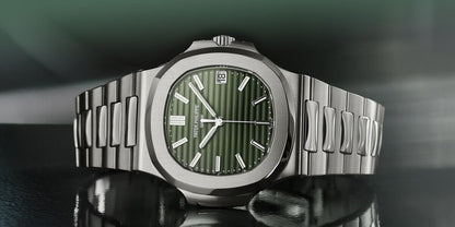 Silver Chain Green Dial Pp Heavy Machinery Men’s Watch 401201