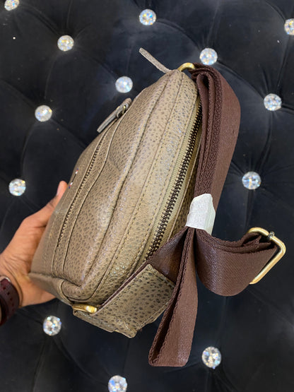 Mot Beige Grey Colour With Multiple Zipper Pocket Surplus Unisex Side Bag 113902