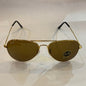 YAR RB Gold Frame Brown Shade Unisex Aviator Sunglass RB 3026 62 14-135