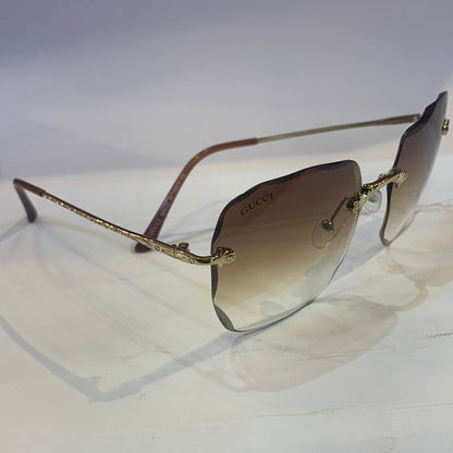 CUG Frameless Golden Brown Stick Brown Transperent Shade Sunglass 68108 59 18-141