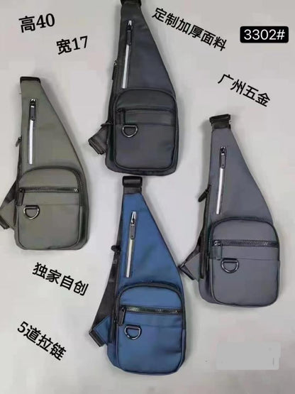 Olive Green Colour Sling Backpack Multi-Pocket Chest Bag Hiking Travel Daypack 33022