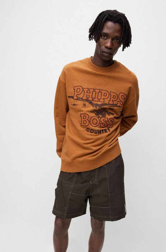 SOB Orange Colour Orange Print  Full Sleeves SweatShirt