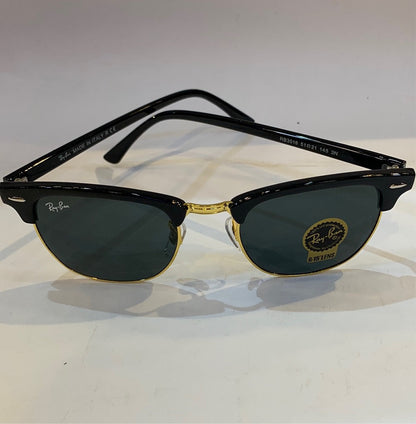 YAR RB Glossy Black Golden Frame Black Shade Unisex Sunglass RB3016 51 21 145