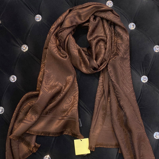 RUB BUR Brown Colour RUB Bur Print Heavy Quality Muffler  9354