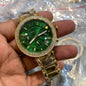 Cim Gold Chain green Dial Ladies  Watch 400404