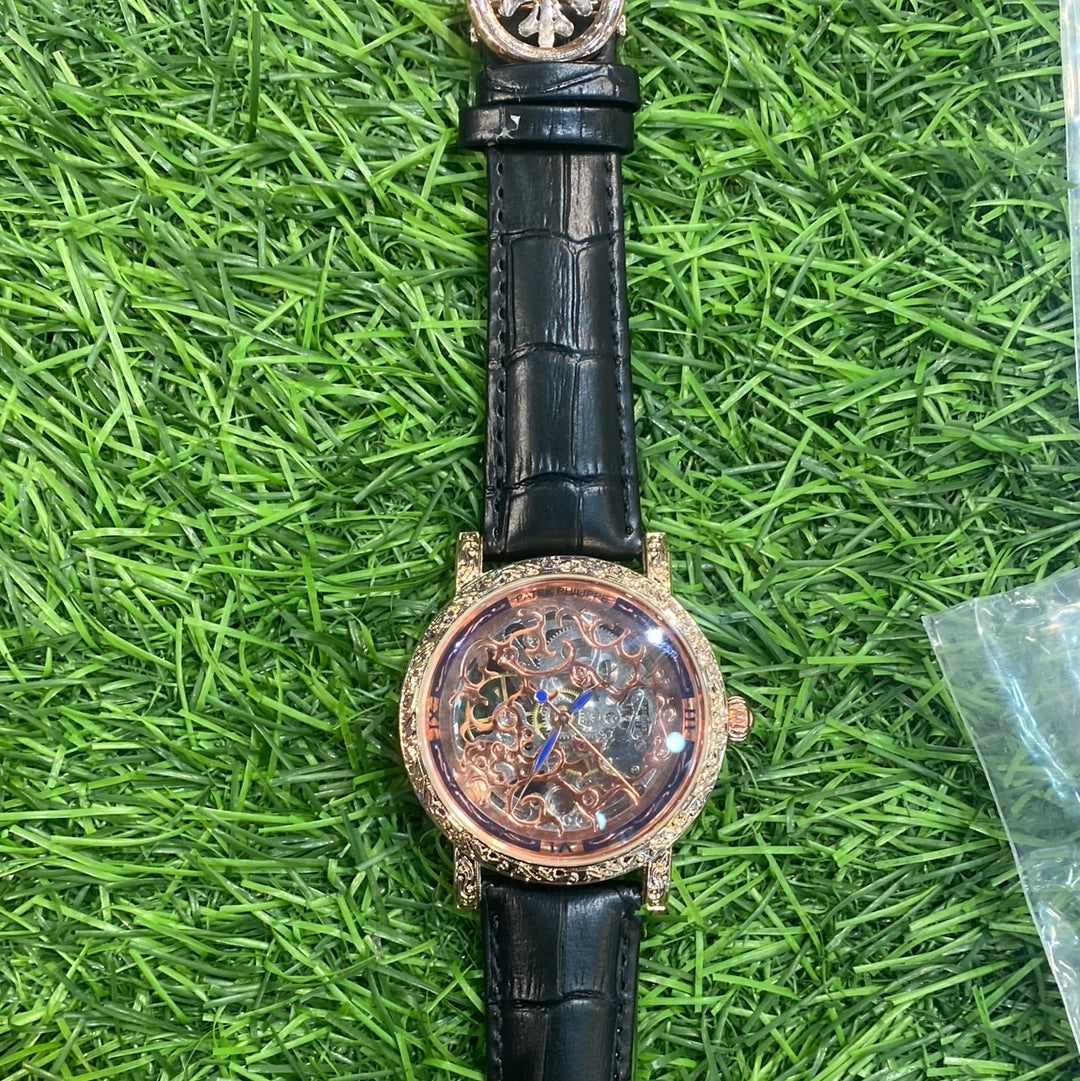 PP Black Strap Copper Dial Automatic Men Watch  400468