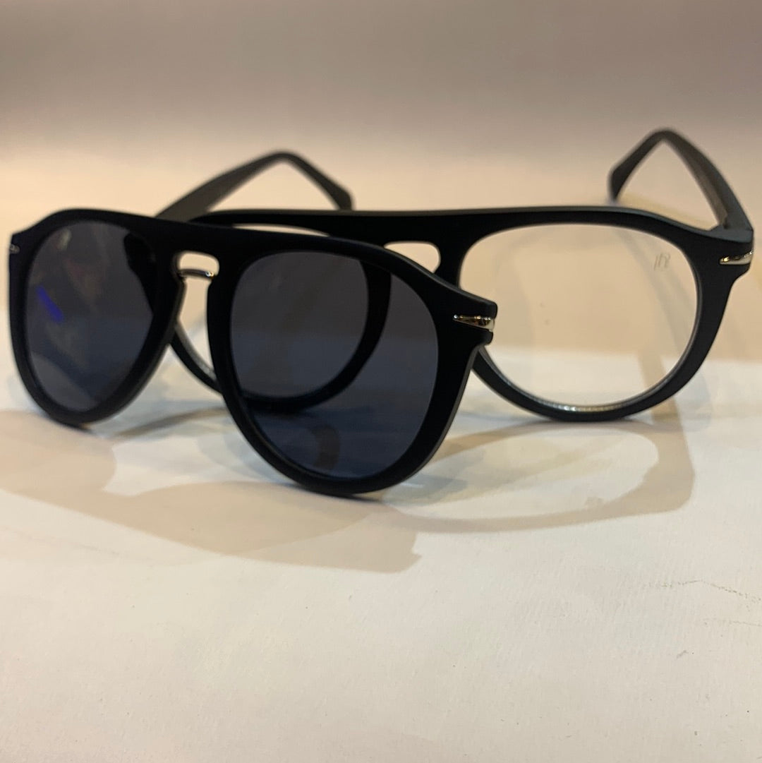VAD Matte Black Magnetic Frame with Transi Shade Sunglass DB7089 56 17-141