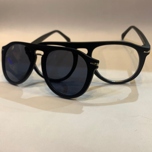 VAD Matte Black Magnetic Frame with Transi Shade Sunglass DB7089 56 17-141