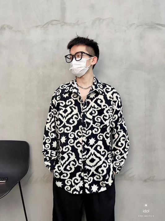 IDOL Black Colour With White Print Premium Quality printed Shirt 6010