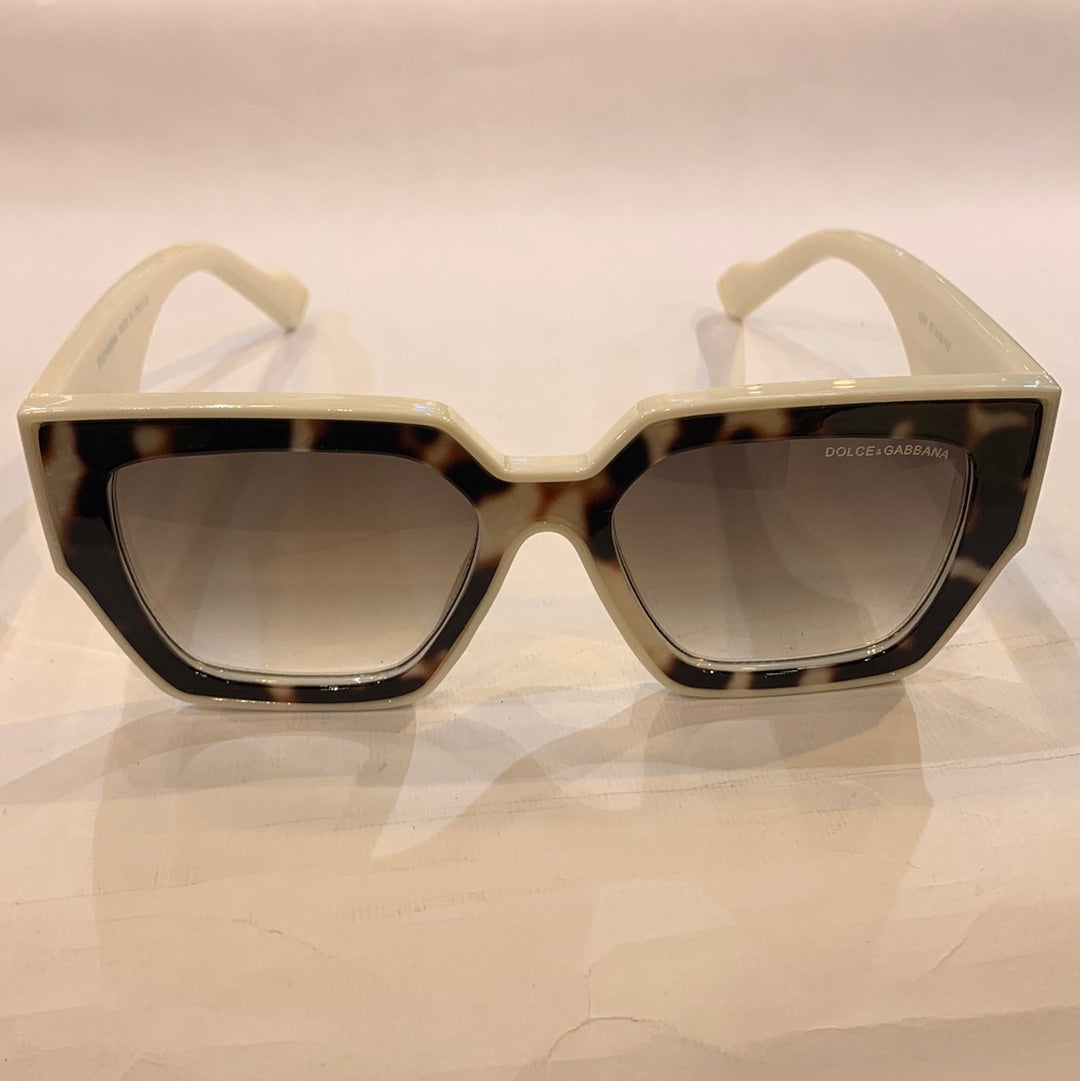 LOD DG White Leopard print Frame Green Shade Sunglass 8291 57 18-142