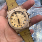 Tan Copper Leather Chrono Watch For Men
