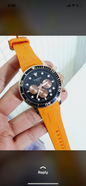 Orange Silicone Strap Black Dial Men’s Watch 400955