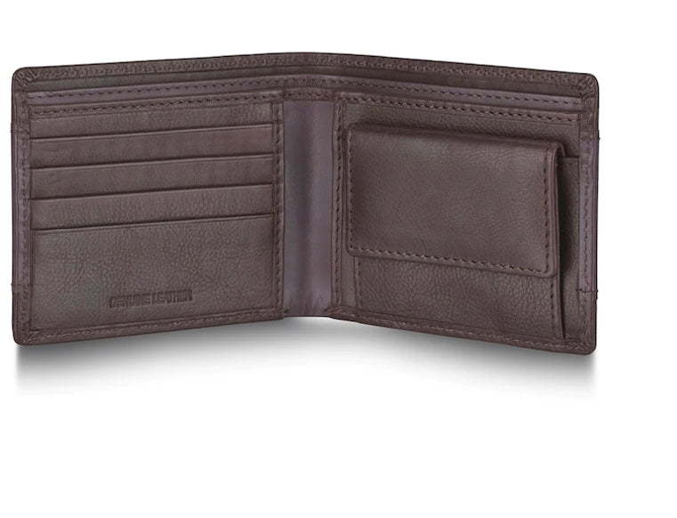 BROWN LEATHER BIFOLD Men Wallet