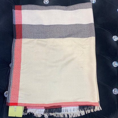 RUB Cream Black White Red Colour RUB Bur Print Heavy Quality Muffler  9347