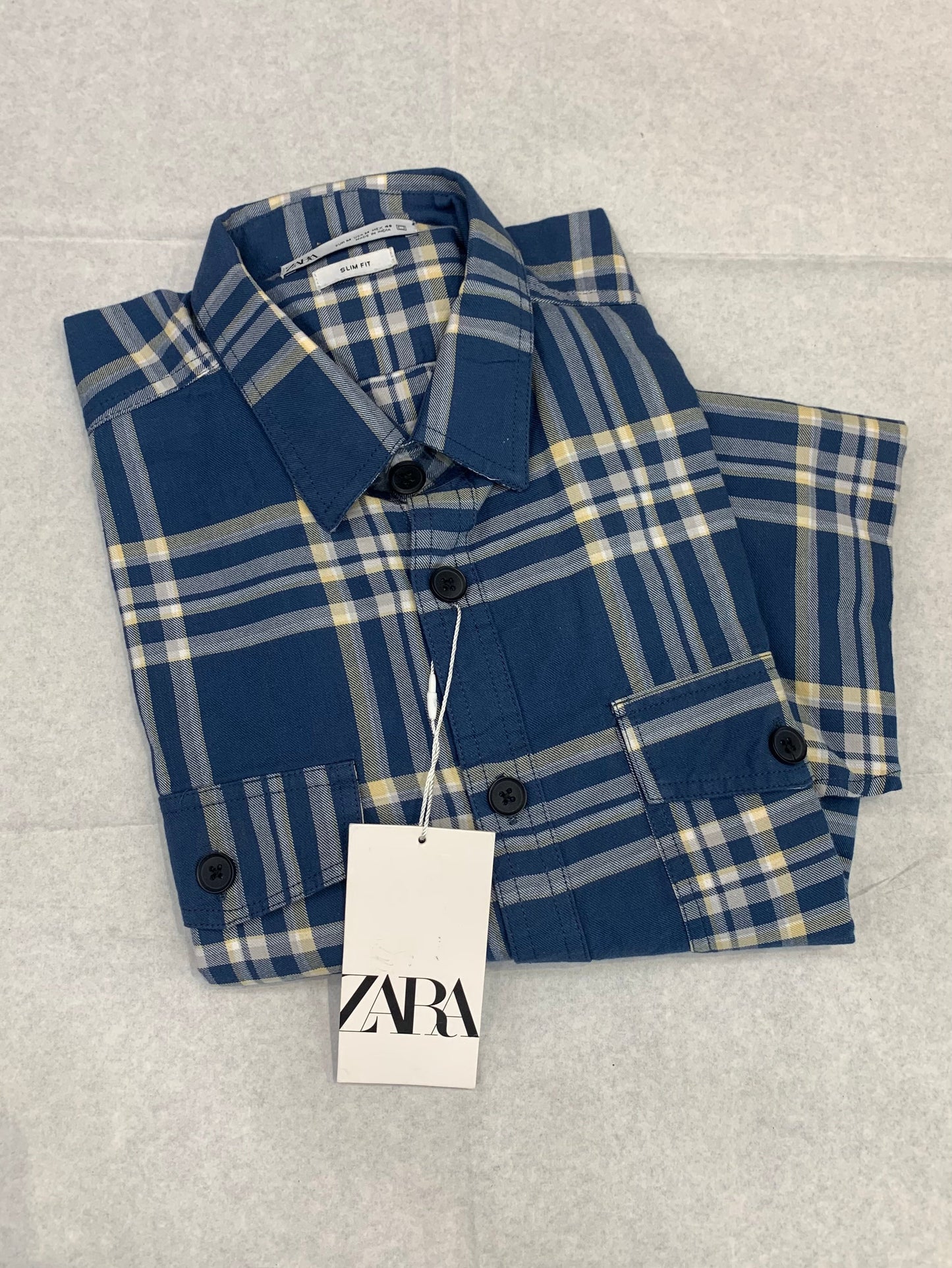 ZR Blue White Color Check Premium Quality Full Sleeve Shirt 861053