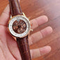 GAT Brown Leather Strap Brown Dial Chrono Men Watch