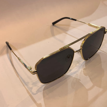 NEF Golden Frame Black Shade Sunglass LY6020 52 18-138