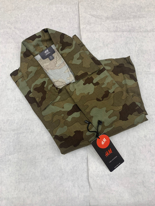 MH M&H Green  Colour With Army print Drop Shoulder Half Sleeve Shirts 50228