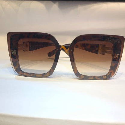 REH HER Brown Leopard Print Frame Brown Shade with H logo Unisex Branded Sunglass 6013-2 6917-143