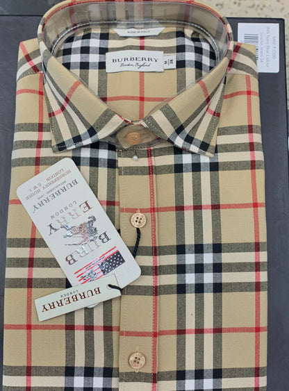 RUB Brown Colour With Check Casual Mens Shirt 1105026
