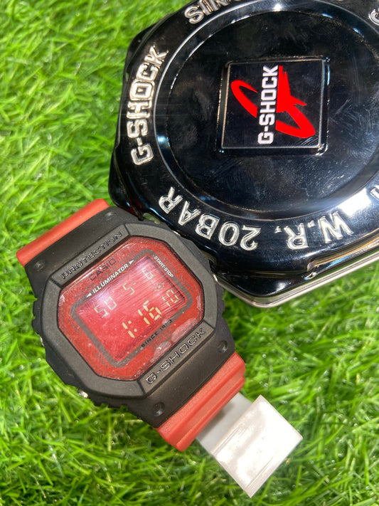 Hsg Red Strap Black Square Dail Water Resistant Sports Watch With Ogi Box