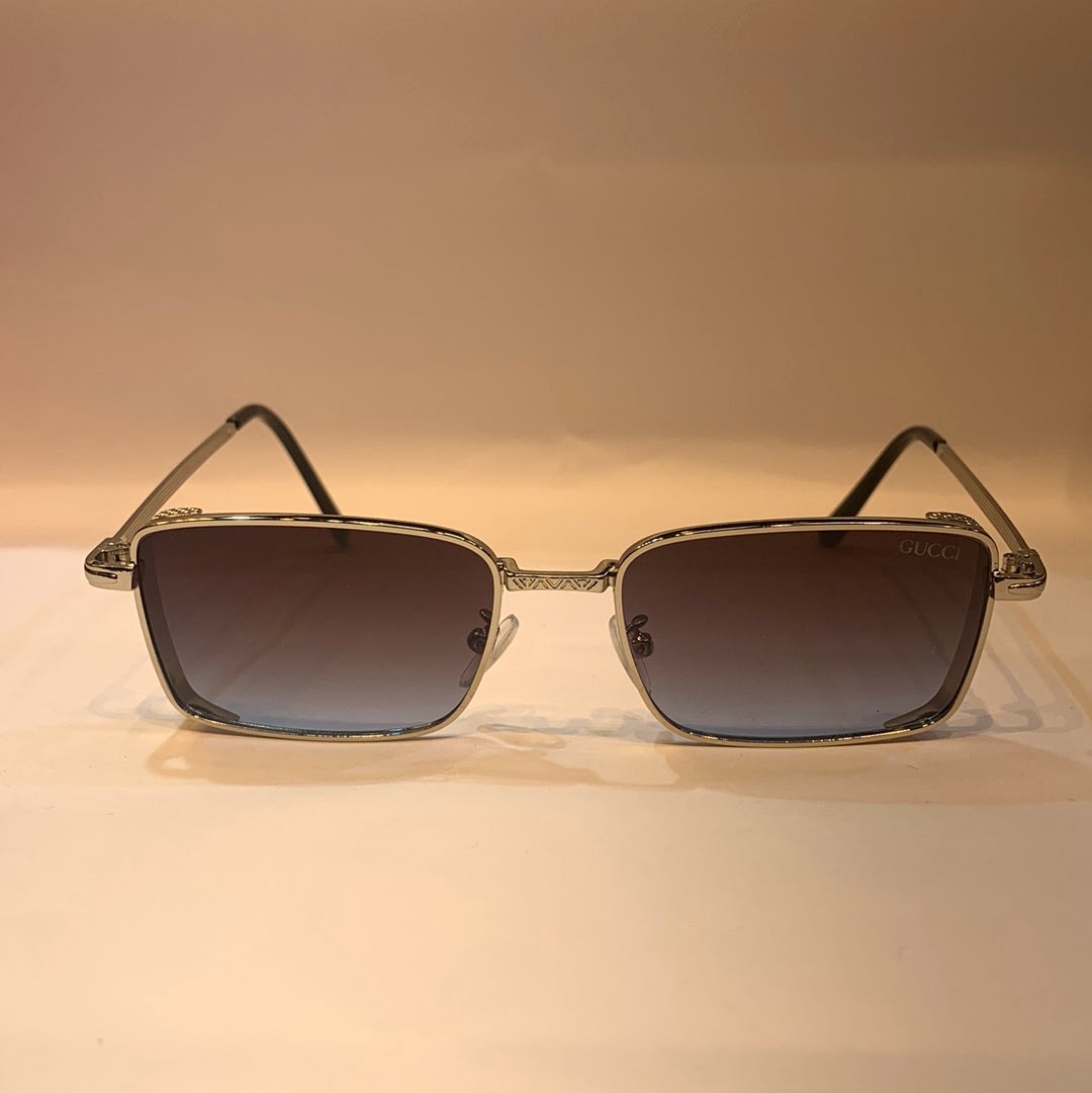 CUG Sliver Frame Black Shade Small Frame Unisex Sunglass 2252