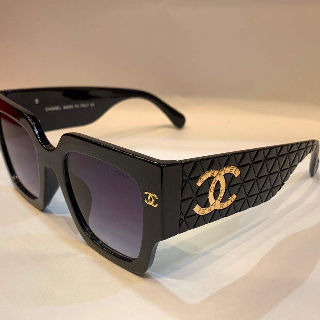 AHC Black Frame Black Shade Unisex Sunglasses 9099 52 24-145 C3