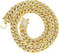 Heavy Sliver Chain With Diamond Studded Cuban Chain 49311