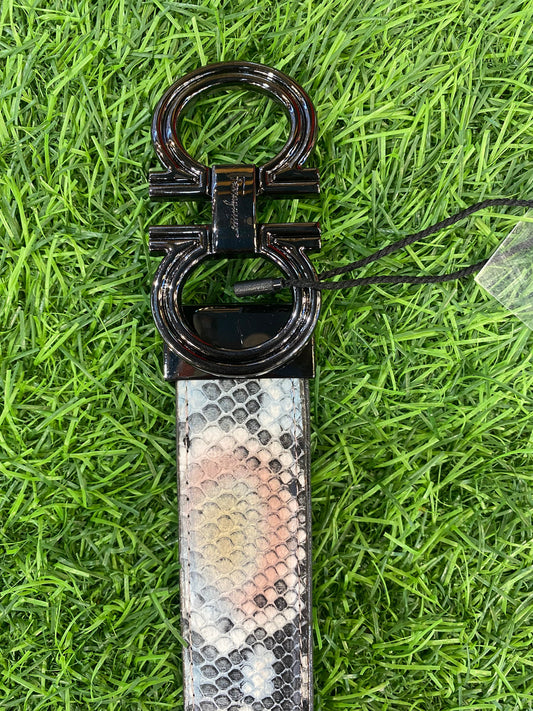 RAF Black Colour Buckle Snake Print Colour Genuine Leather Men’s Belt 801034