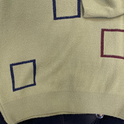 Light Green ZR Soft Square Design Sweater for Men Unisex 9110